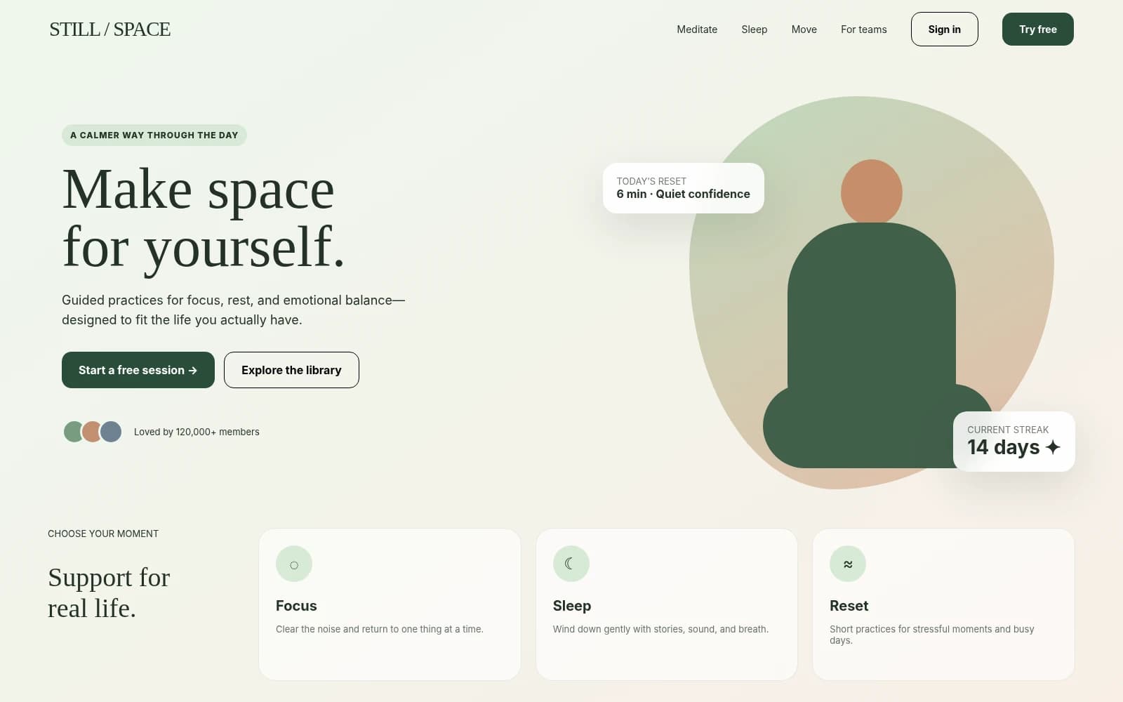 A wellness studio site with class timetable and membership options.
